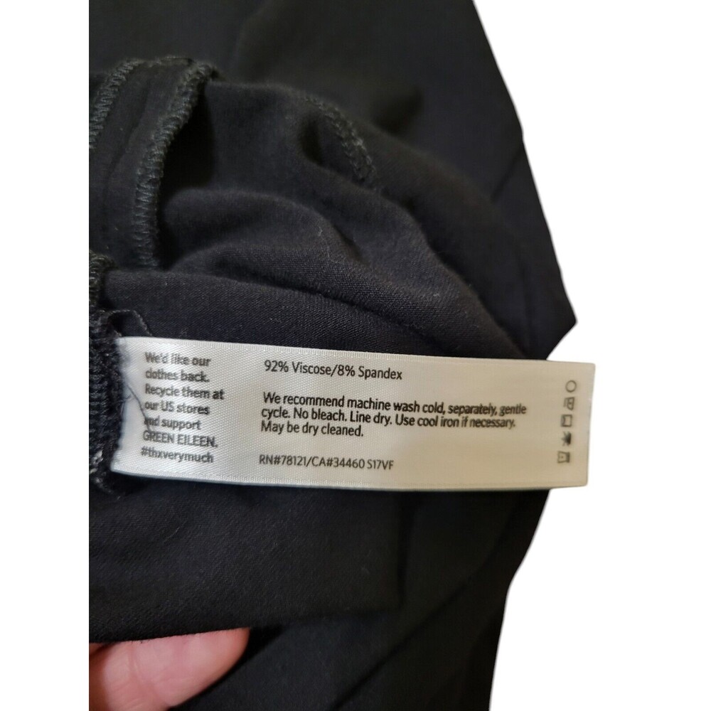 Eileen Fisher Tank Swing Dress M Stretch Viscose Jersey Sleeveless Black B2 - Picture 10 of 11